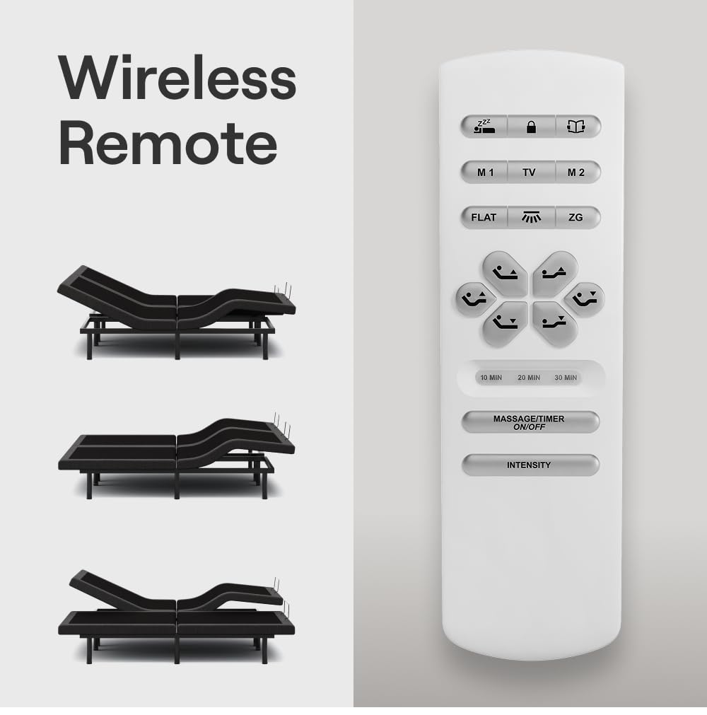 Nectar Premier Adjustable Base - Twin XL - Head & Foot Incline - Wireless Remote with Memory- 3 Massage Settings - 4 USB Ports - Anti-Snore & Zero Gravity - 1 Adjustable Base