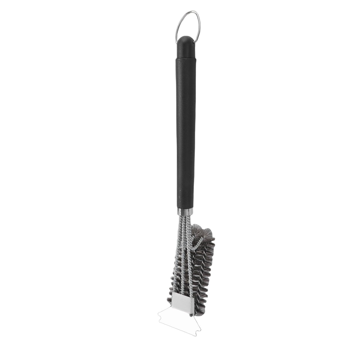 MAVIS LAVEN Grill Brush and Scraper, Stainless Steel BBQ Grill Cleaner with Ergonomic PP Handle, 360 Degree Wrap Around Design, Scraper Plus Brush for Gas Charcoal Smoker Users (Silver)