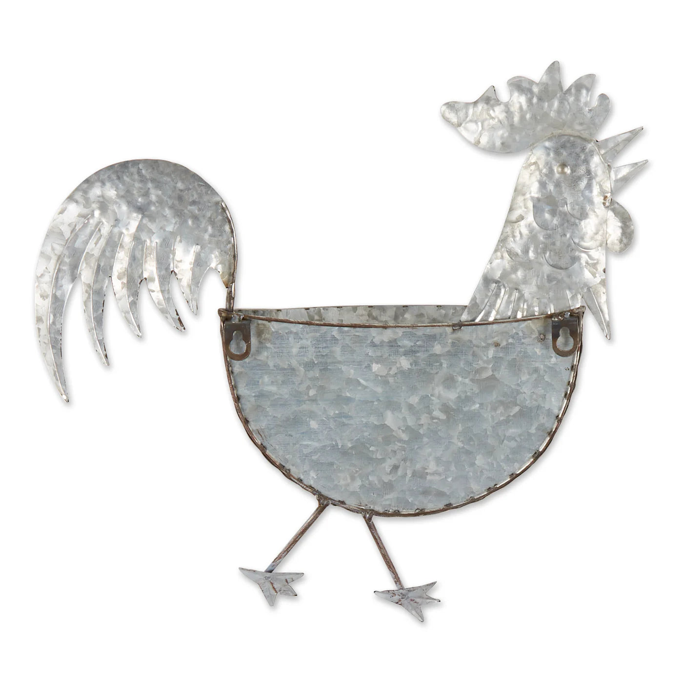 ROOSTER GALVANIZED WALL PLANTER