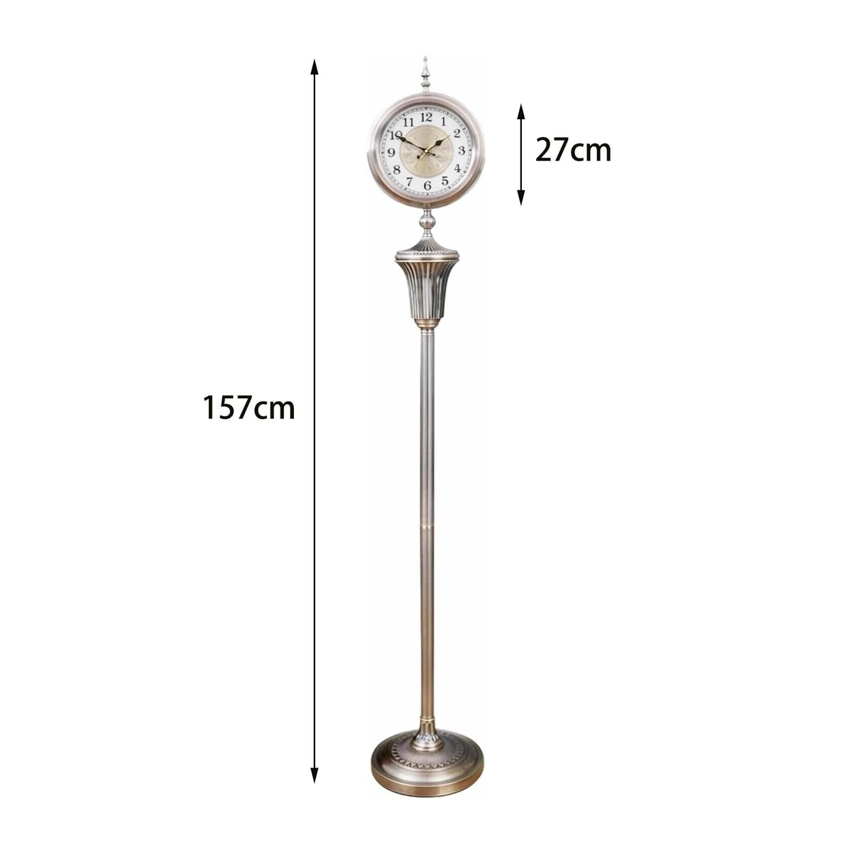 YXIANG56Q Freestanding Clock Metal Floor Standing Clock European Style