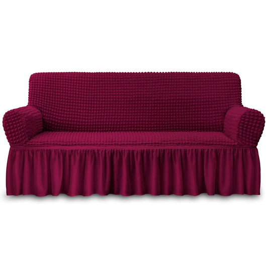 NICEEC Sofa Cover Wine Red Couch Cover Stretch Sofa Slipcovers with Skirt
