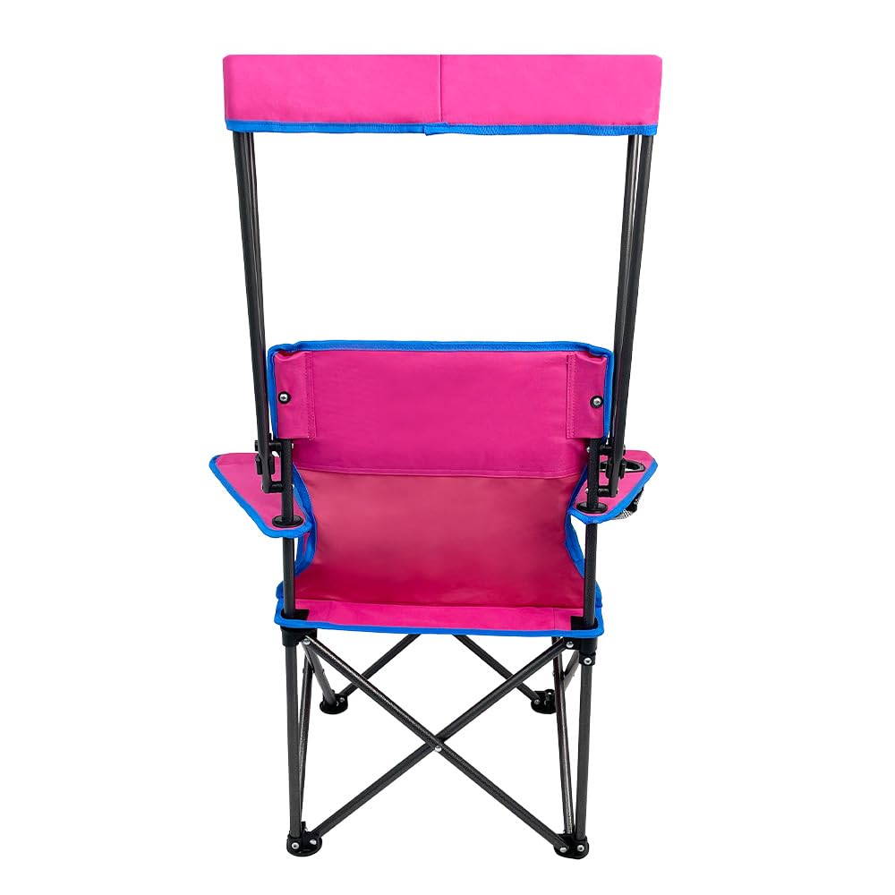 Venture Forward Youth Outdoor Canopy Chair with Adjustable Shade, Folding Kids Camping Chair with Cup Holder and Carry Bag, Portable Beach, Sports and Backyard Seating