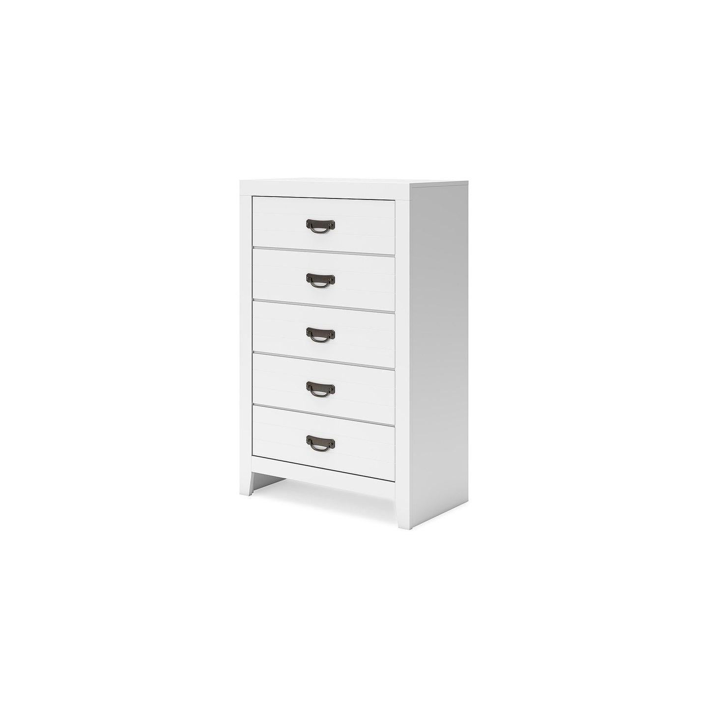 Signature Design by Ashley Binterglen Contemporary 5-Drawer Chest with Safety Stop, White
