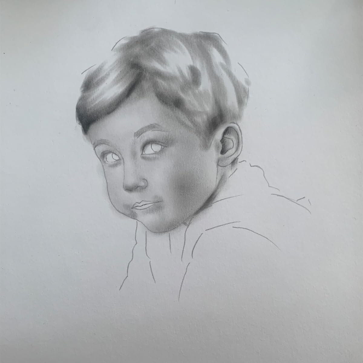 Custom Pencil Portrait 6x8 - Hand Drawn Pet Family Sketch from Photo