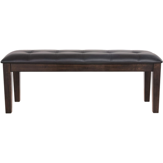 Signature Design by Ashley Haddigan Traditional Upholstered Dining Room Bench, Dark Brown