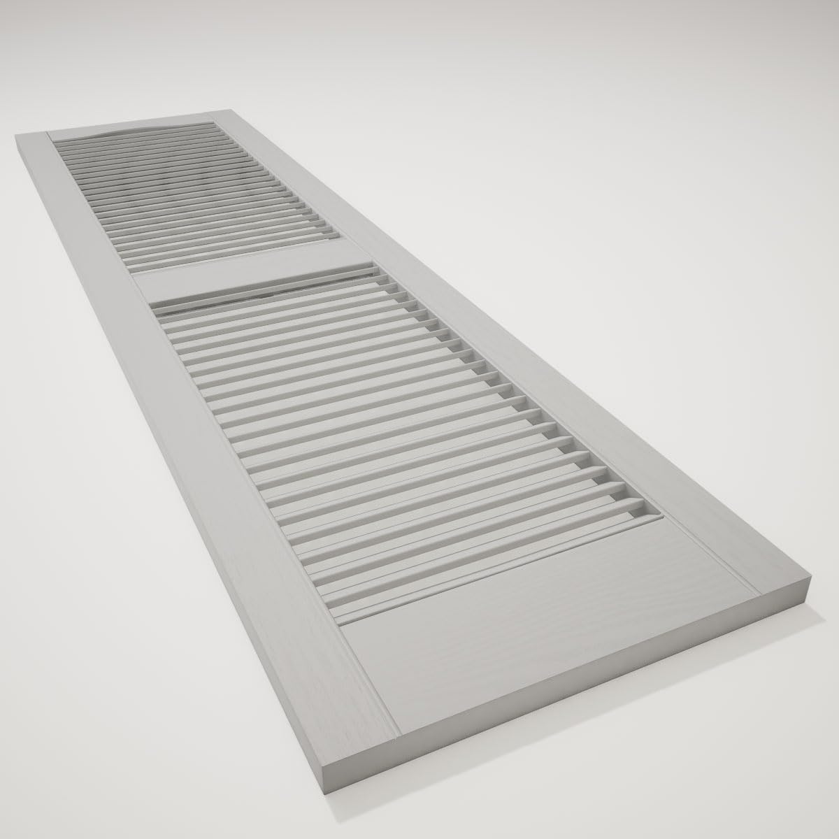 Ekena Millwork Lifetime Vinyl LL1S14X05200PG Standard Cathedral Top Center Mullion, Open Louver Vinyl Shutters, w/Installation Shutter-Lok's & Matching Screws (Per Pair), 14 1/2"W x 52"H, Paintable