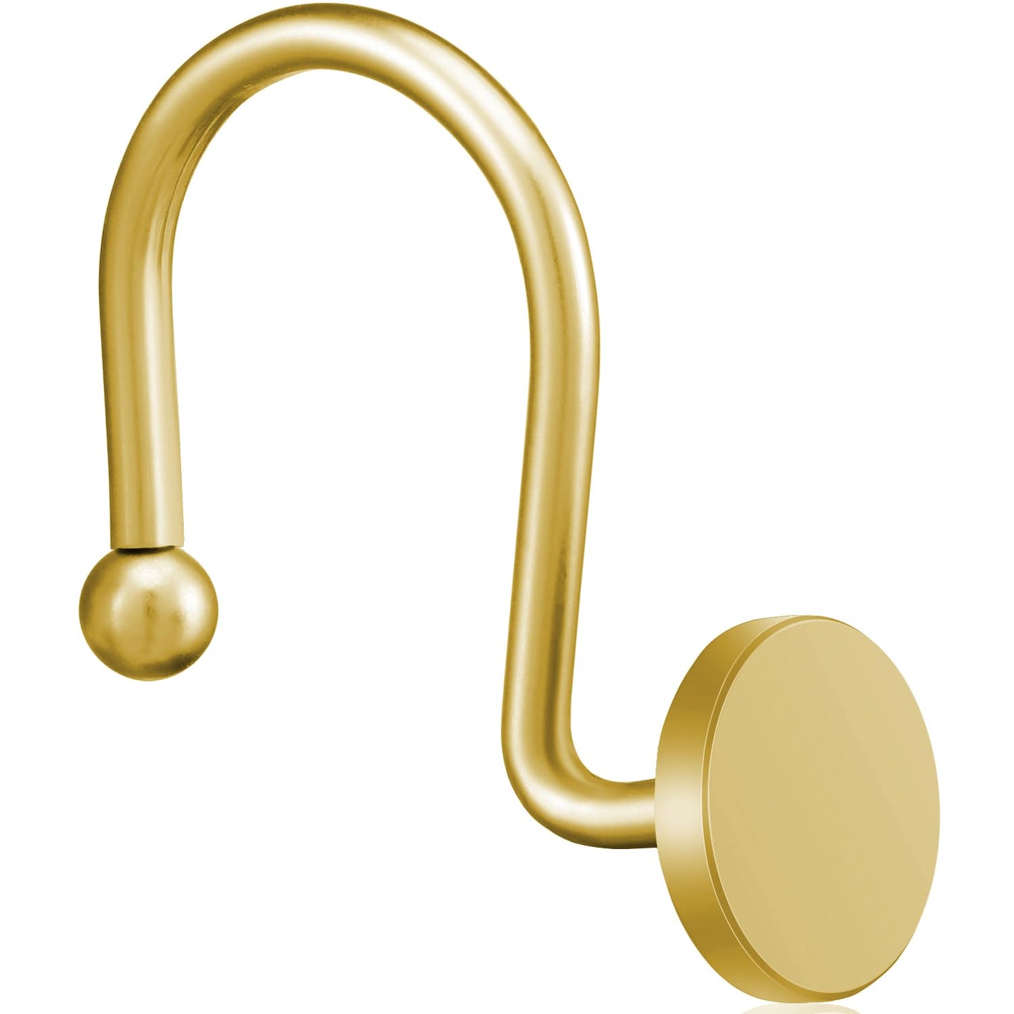CHICTIE Gold Shower Curtain Hooks, Rustproof Shower Curtain Rings for Bathroom, Metal Shower Hooks for Shower Curtain Rod, Modern Decorative Shower Curtain Hangers Set of 12, Round Heavy Duty Design