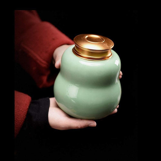 LENmzpomA Urns Coffins Urns Funeral Urn Cremation Urns for Human Ashes Adult and Memorial Urns Burial Urns at Home,(C Blue)