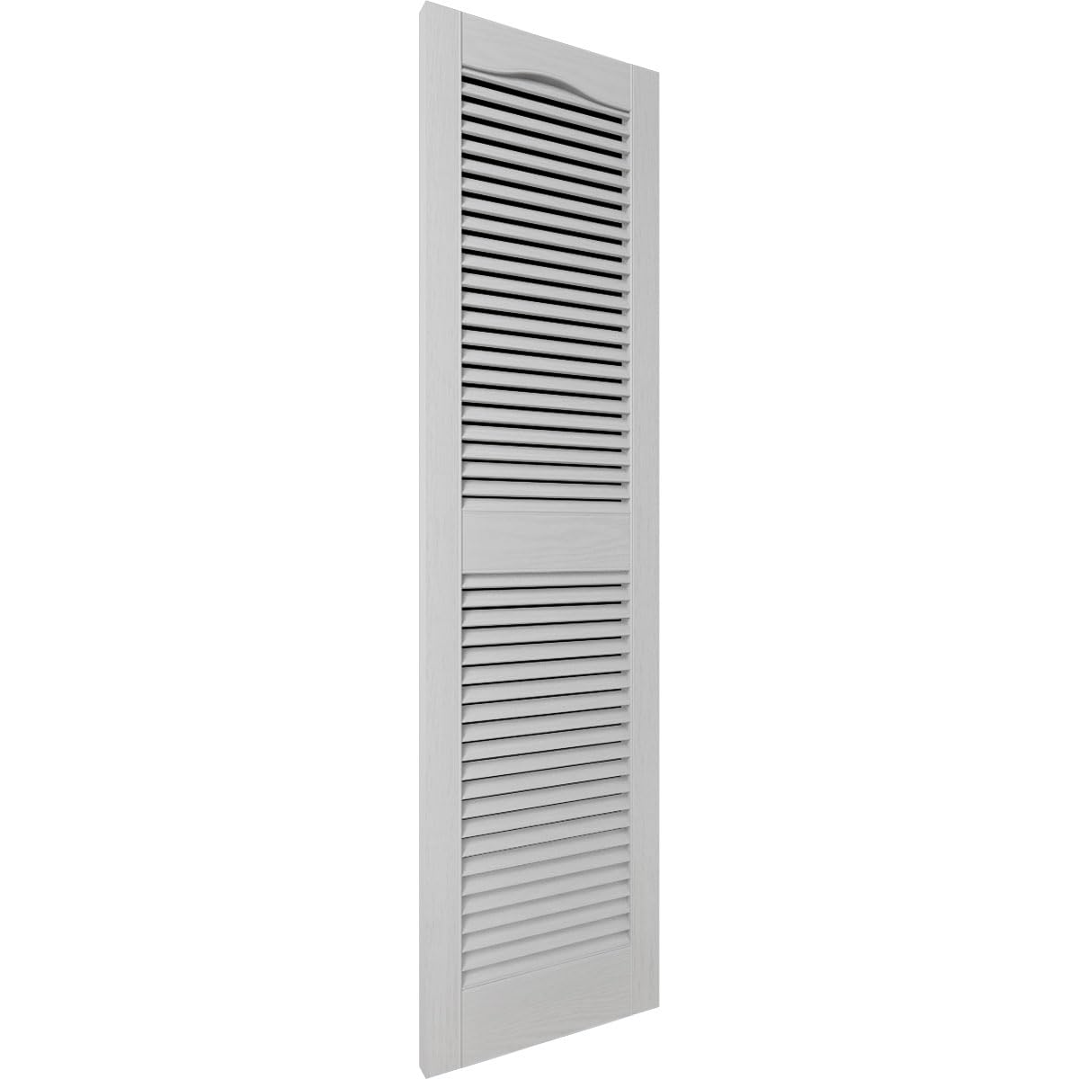Ekena Millwork Lifetime Vinyl LL1S14X05200PG Standard Cathedral Top Center Mullion, Open Louver Vinyl Shutters, w/Installation Shutter-Lok's & Matching Screws (Per Pair), 14 1/2"W x 52"H, Paintable