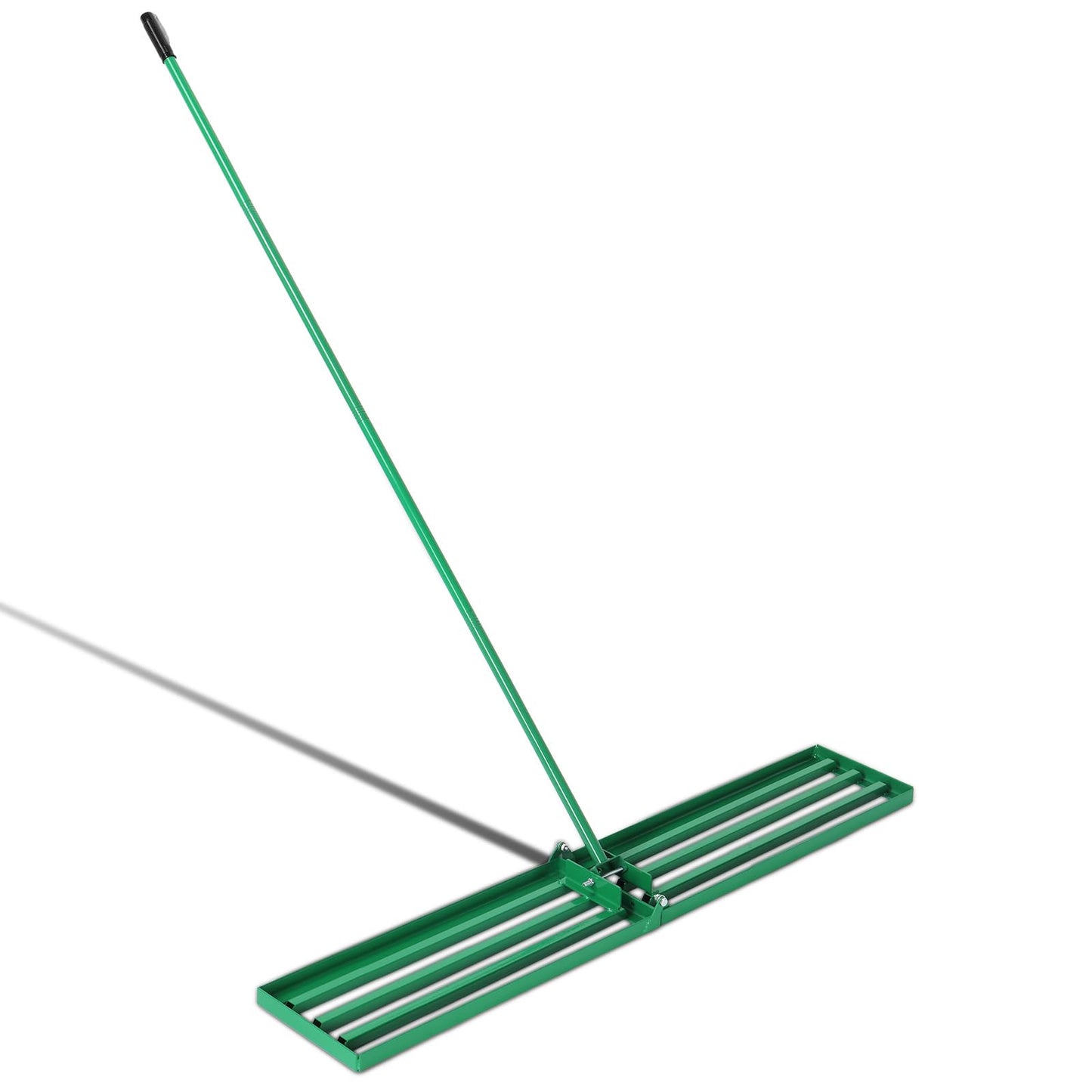 VINGLI Iron Lawn Leveling Rake 36in for Soil Sand Composs, Extended Handle, 180°Rotation Head, with All Handwares, for Yard Garden Golf Field, Green (36in)