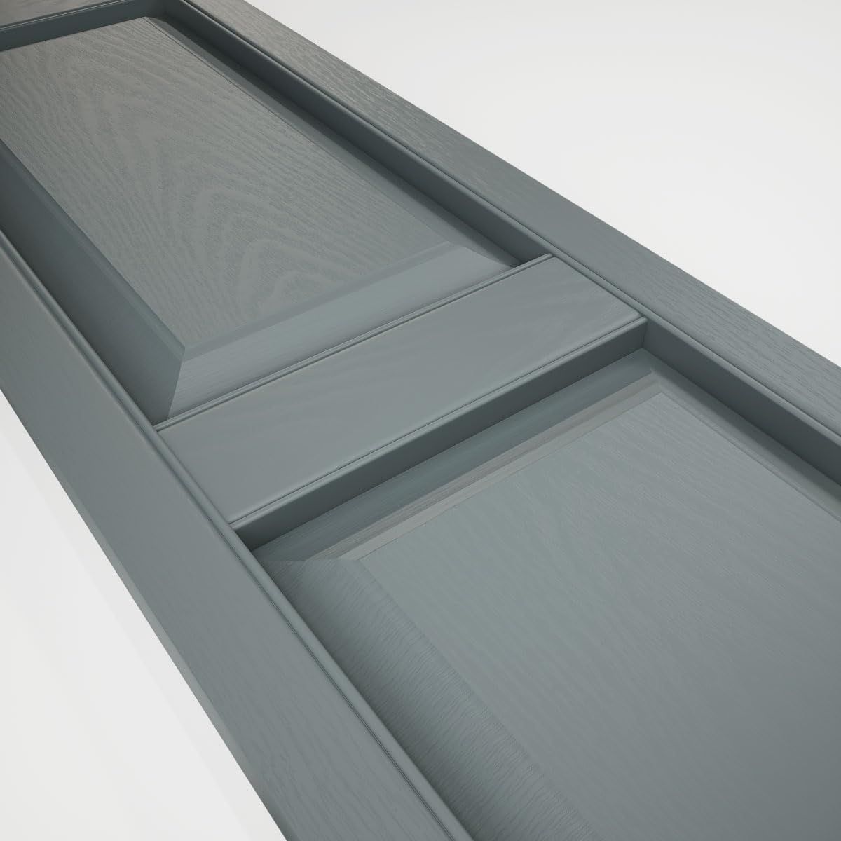14 3/4"W x 55"H Lifetime Vinyl, Standard Two Equal Panels, Raised Panel Shutters, w/Installation Shutter-Lok's & Matching Screws (Per Pair), Storm Cloud