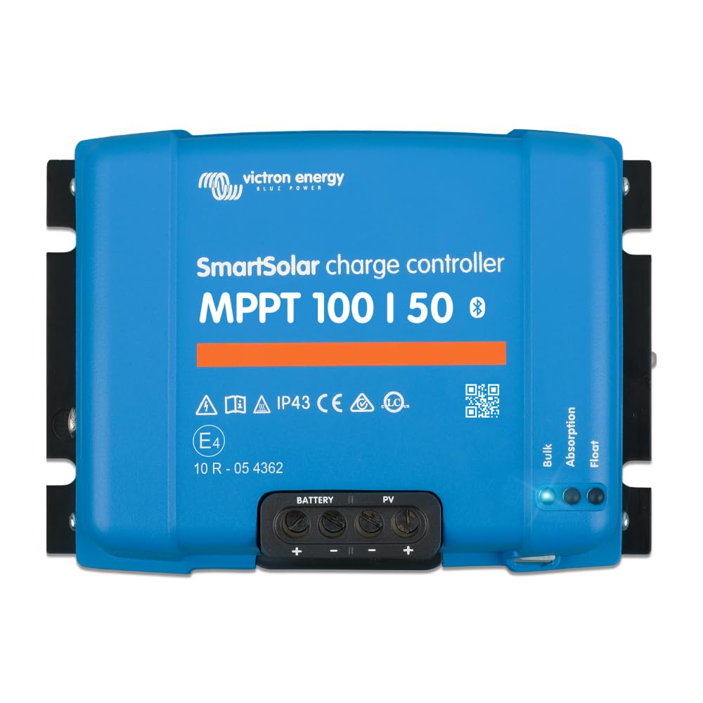 Victron Energy SmartSolar MPPT Solar Charge Controller (Bluetooth) - Charge Controllers for Solar Panels - 100V, 50 amp, 12/24-Volt