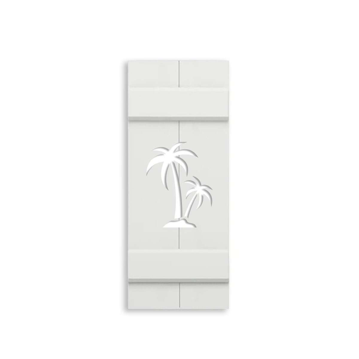 Double Palm Tree Shutter, Custom Exterior PVC, Coastal Decor-Sold Individually (Width: 11.5, Height: 28)