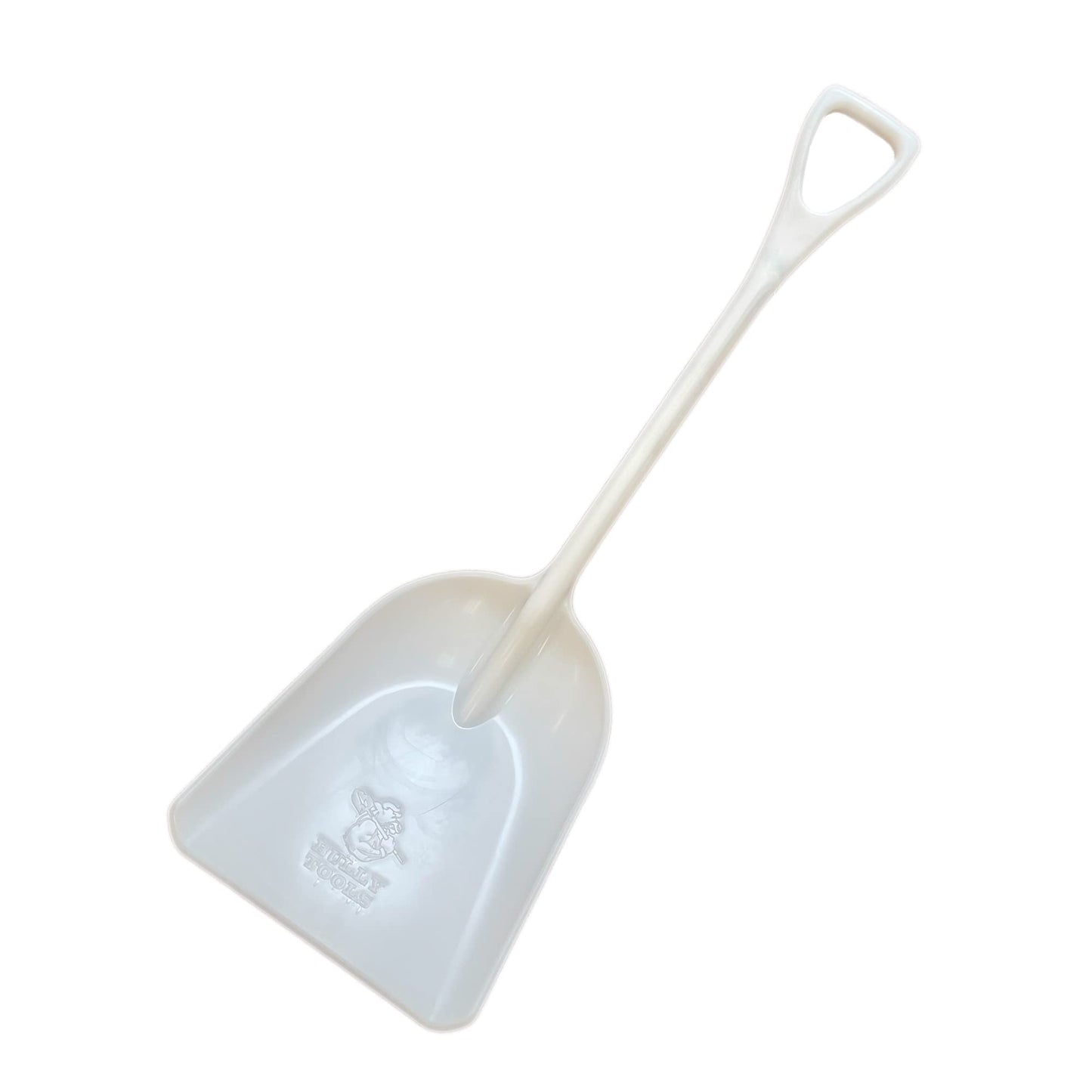 Bully Tools Poly Snow Scoop – Heavy Duty Poly Shovel for Clearing Walkways, Lightweight Plastic Tool for Composite Decks, Large Winter Scoop for Snow Mulch, Grain, and Debris Handling - White, 42-Inch