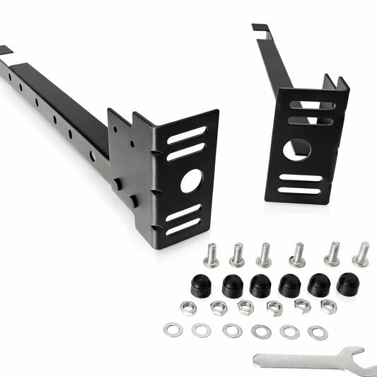 Tech Team #00712 Bed Frame Extension Set – Heavy-Duty Steel Brackets Extend Metal Bed Frame to Connect Headboard or Footboard – 2 Pieces with Hardware Included