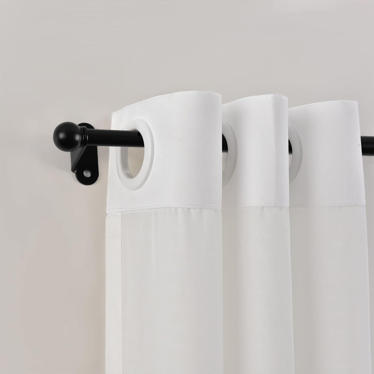 KXLife Cafe Curtain Rod 18-30 Inch, 1/2" Diameter, Door Curtain Rod, Black