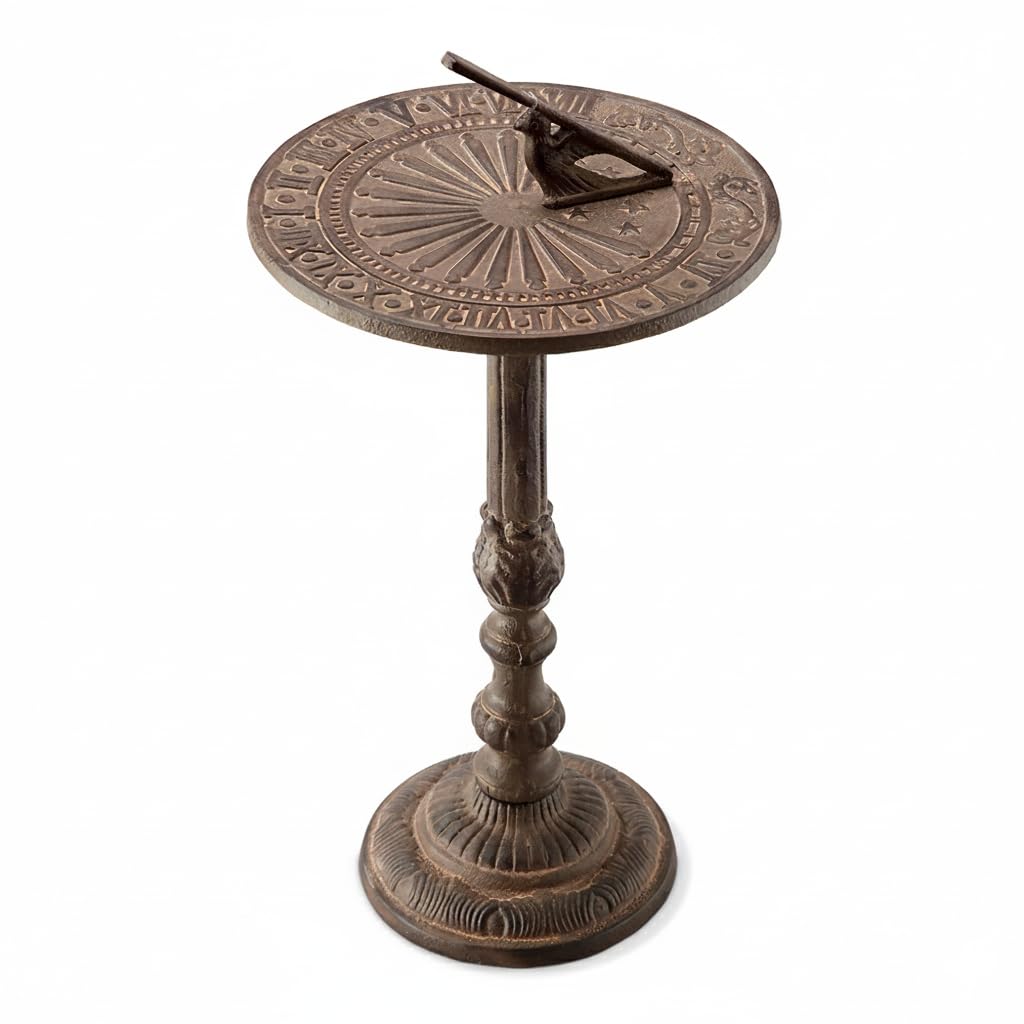 SPI Home Antiqued Cast Iron Sundial 18.5" x 9.5" x 9.5" 8.3 lbs. Cast Iron