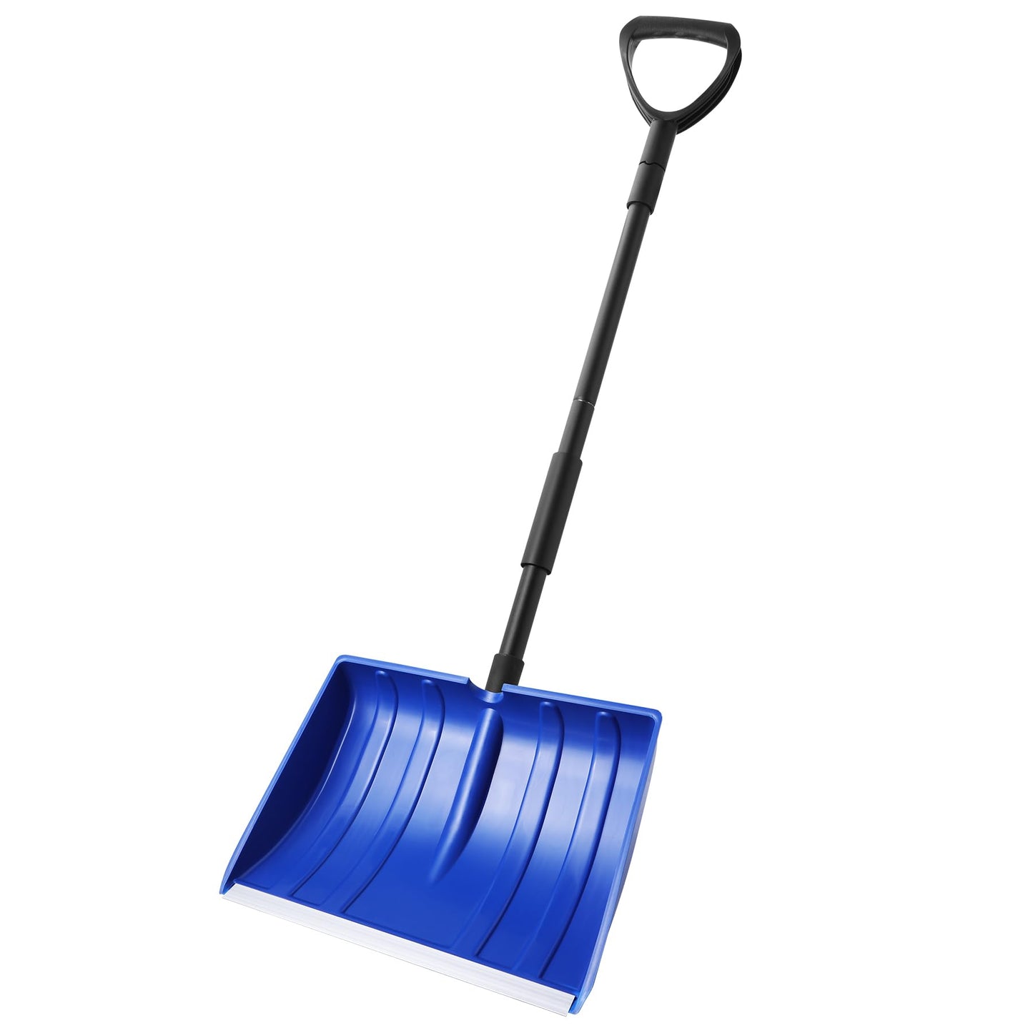 Yocada Snow Shovel for Driveway Home Garage Snow Removal 55 inch Long with D-Grip Handle Aluminum Strip Large Capacity Shovel for Garden Car Camping Outdoor