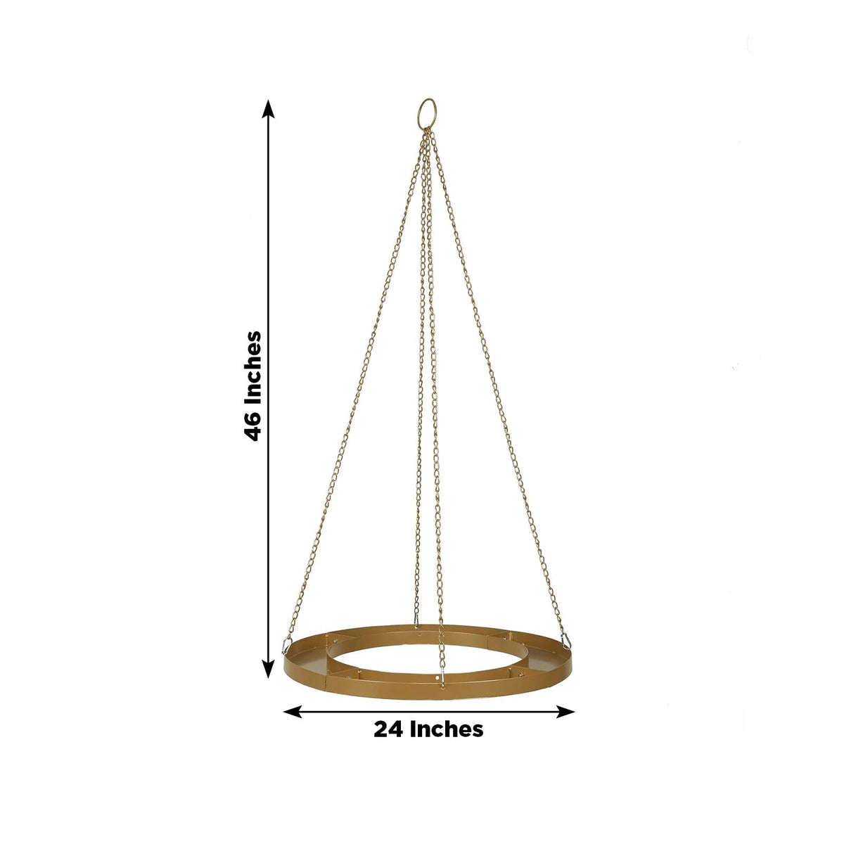 Efavormart 24" Gold Hanging Floral Chandelier Frame, Circular DIY Metal Base for Creative Wedding Flower Displays & Suspended Candle Decor