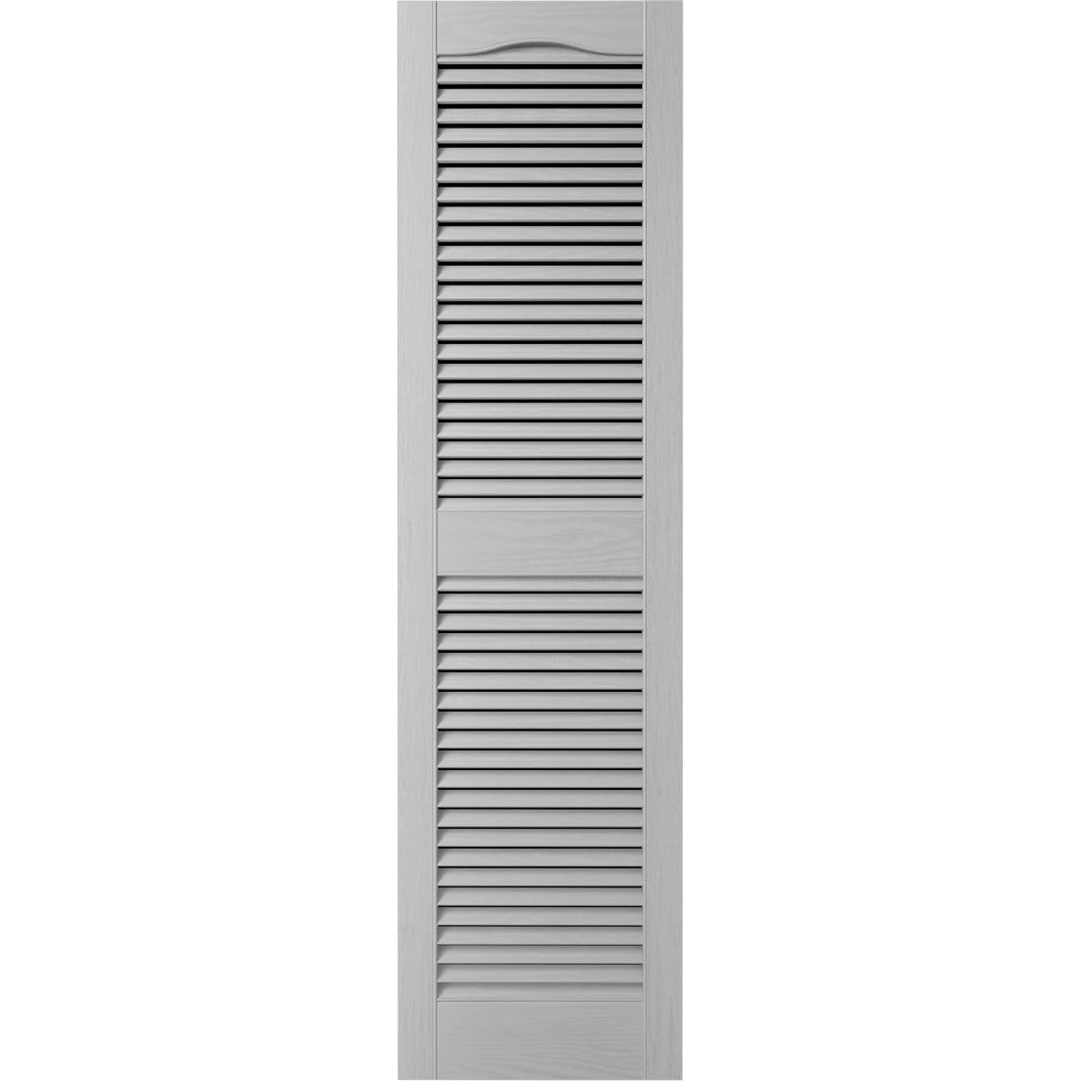 Ekena Millwork Lifetime Vinyl LL1S14X05200PG Standard Cathedral Top Center Mullion, Open Louver Vinyl Shutters, w/Installation Shutter-Lok's & Matching Screws (Per Pair), 14 1/2"W x 52"H, Paintable