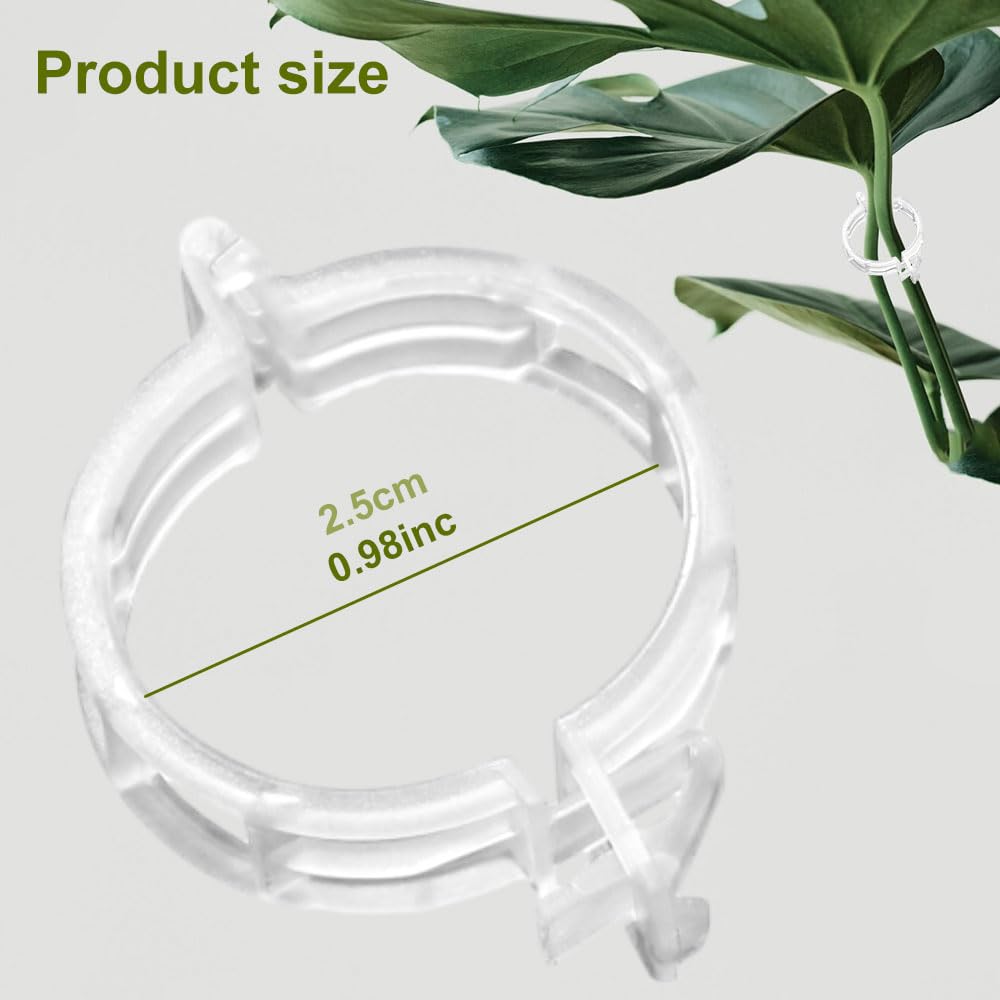 100 PCS Secured Plastic Plant Clip, Plant Support Clips, Garden Clips for Climbing Plants, Plastic Trellis Clips Plant Support Clips Tomato Grape Vine Vegetables Plant Fixing Clips (100, Green)