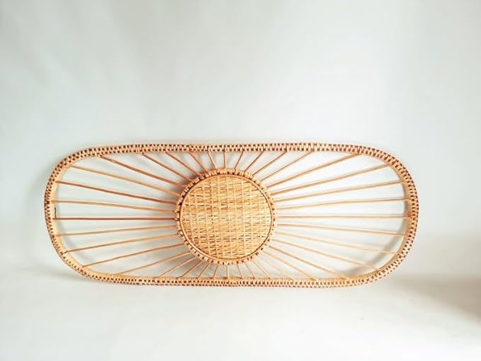 direfly Boho Chic Rattan Headboard – Handwoven Wicker & Reclaimed Wood Frame – Queen/King/Full/Double Size Natural Bed Headboard