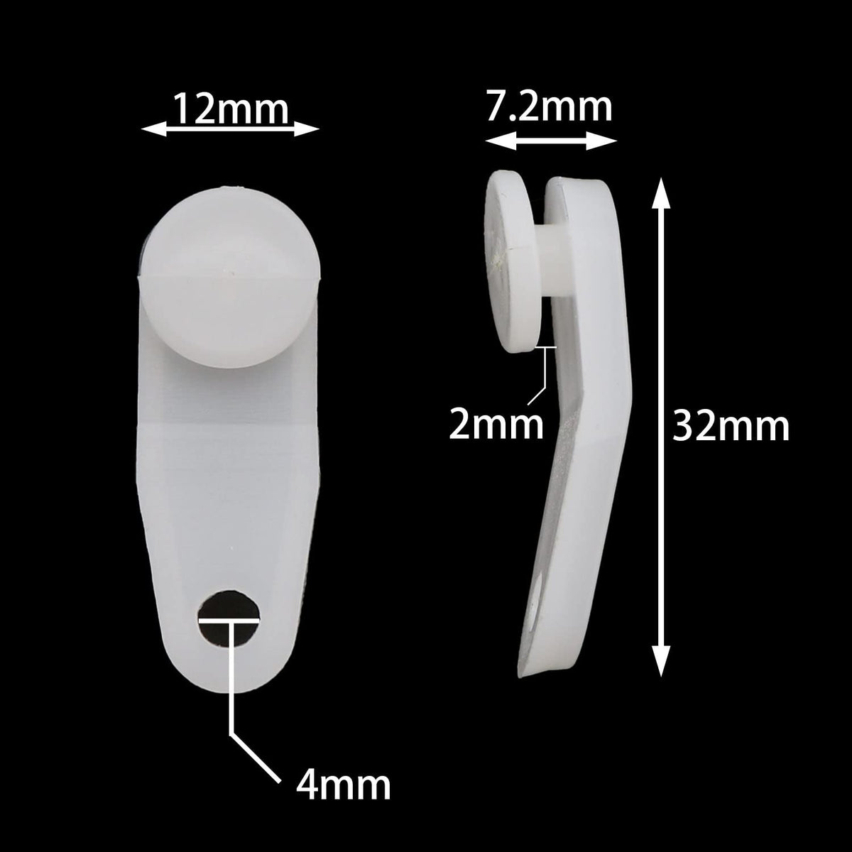 MEETOOT 50pcs Curtain Rail Slide Plastic Snap-in Traversing Rod Slides and 50pcs Living Room Bedroom Window Curtain Hanging Hook Drapery Pin Hooks