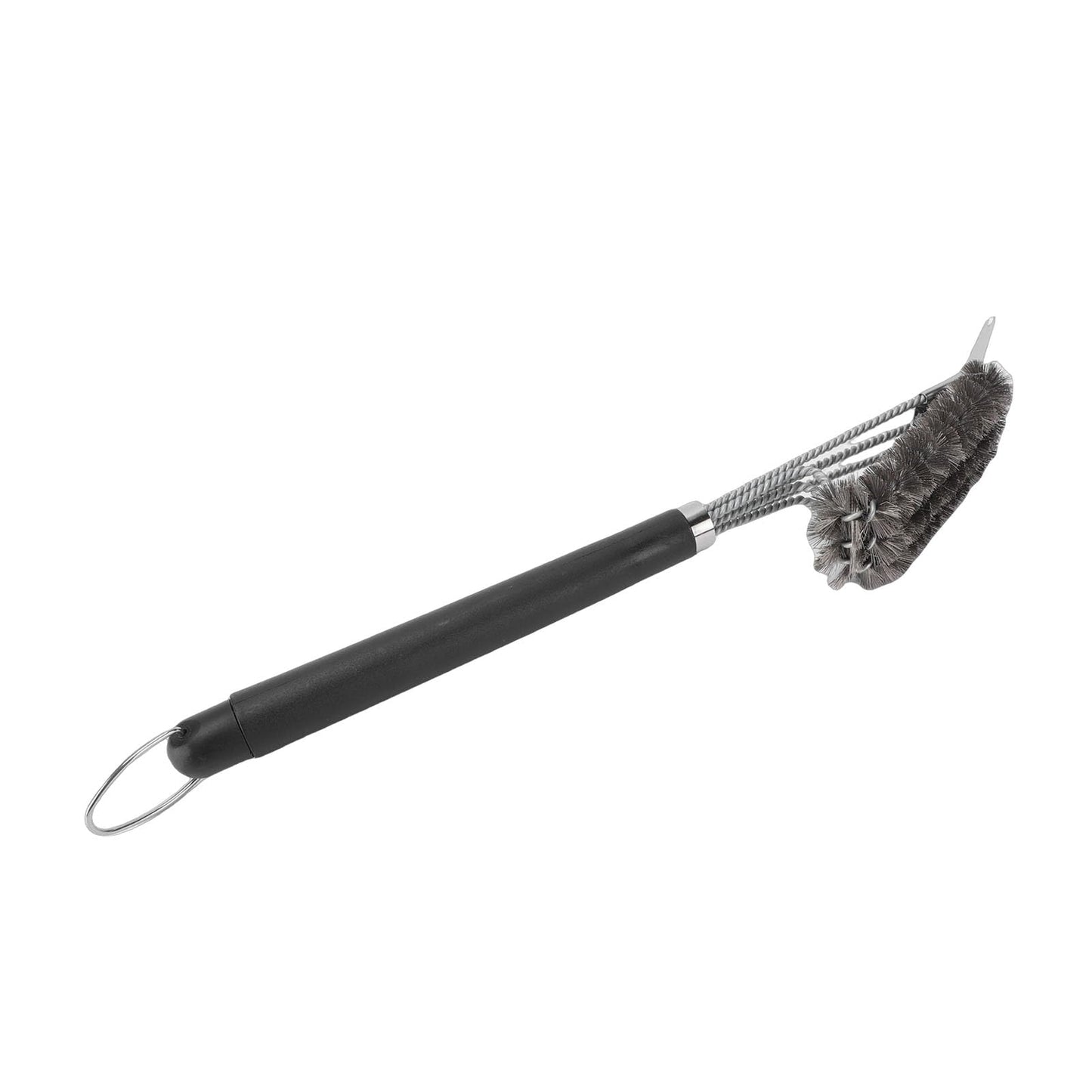 MAVIS LAVEN Grill Brush and Scraper, Stainless Steel BBQ Grill Cleaner with Ergonomic PP Handle, 360 Degree Wrap Around Design, Scraper Plus Brush for Gas Charcoal Smoker Users (Silver)