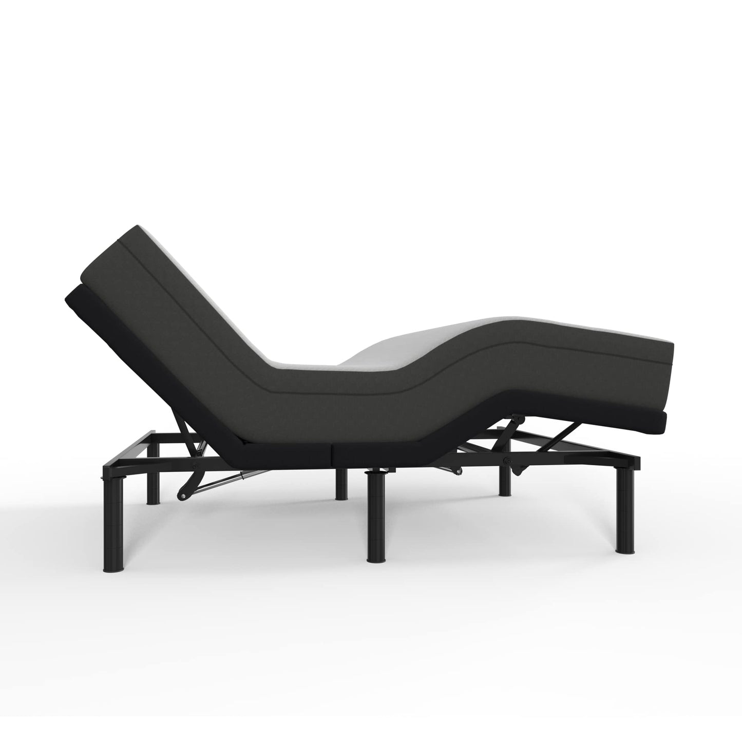 Blissful Nights e4 Split King Adjustable Bed Base Frame with 10" Medium Firm Gel Infused Memory Foam Mattress