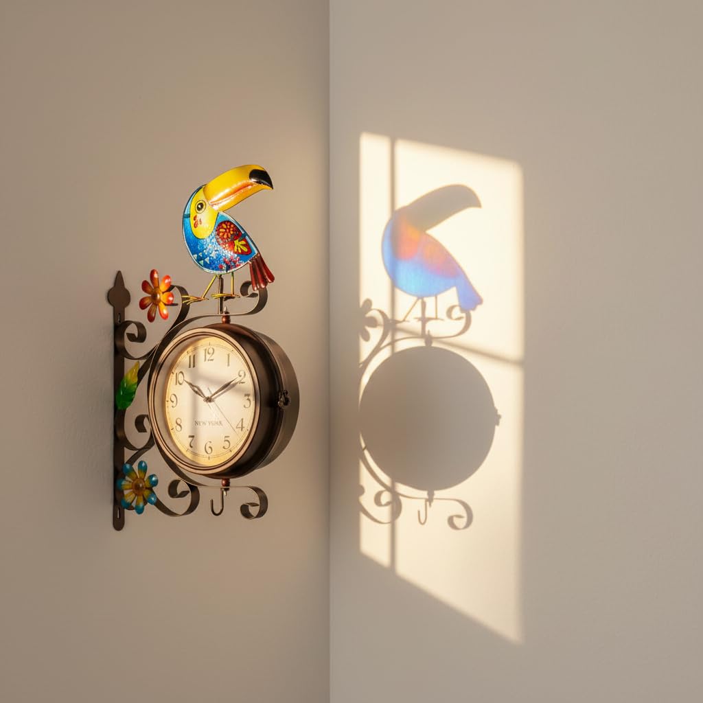 HOBYLUBY Vintage Indoor Outdoor Clock，Double Sided Wall Clock
