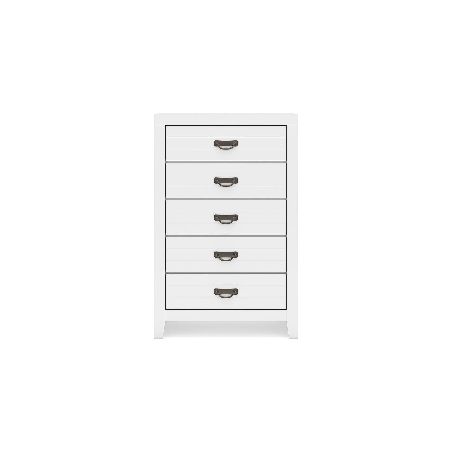 Signature Design by Ashley Binterglen Contemporary 5-Drawer Chest with Safety Stop, White