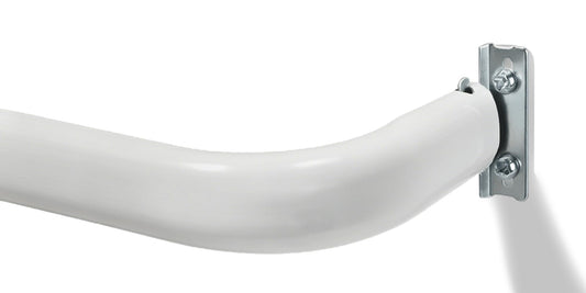 Yafa Home Fashion Heavy Duty Single Standard Adjustable Curtain Rod Hardware Included, Projection distance from the wall 2.5 inches(White, 26"-48")