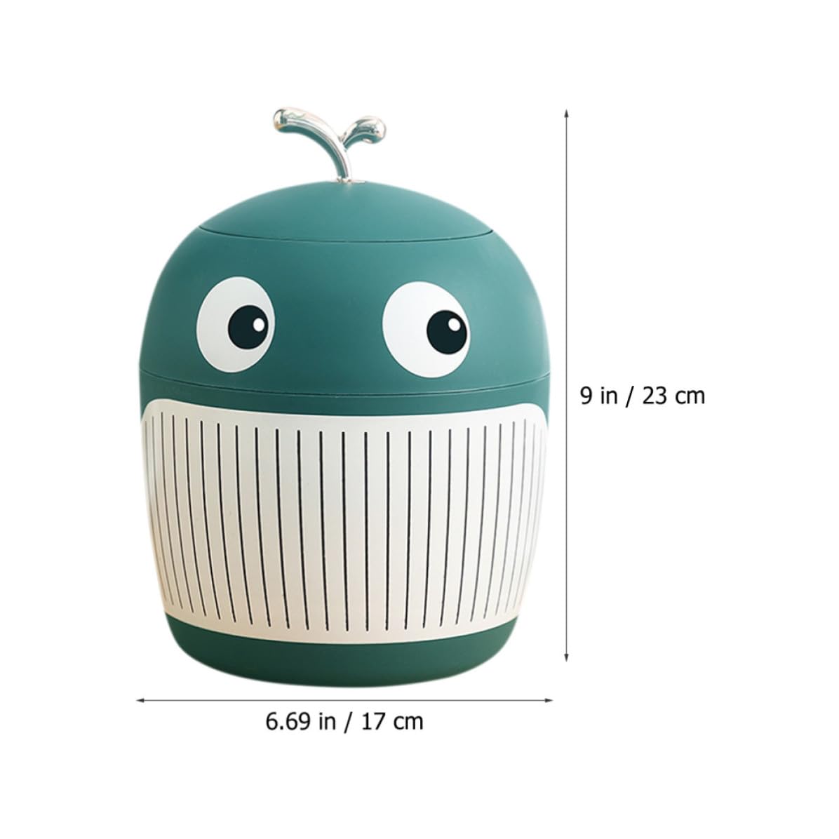 Green Plastic Mini Desk Wastebasket Cartoon Whale Shape for Tabletops
