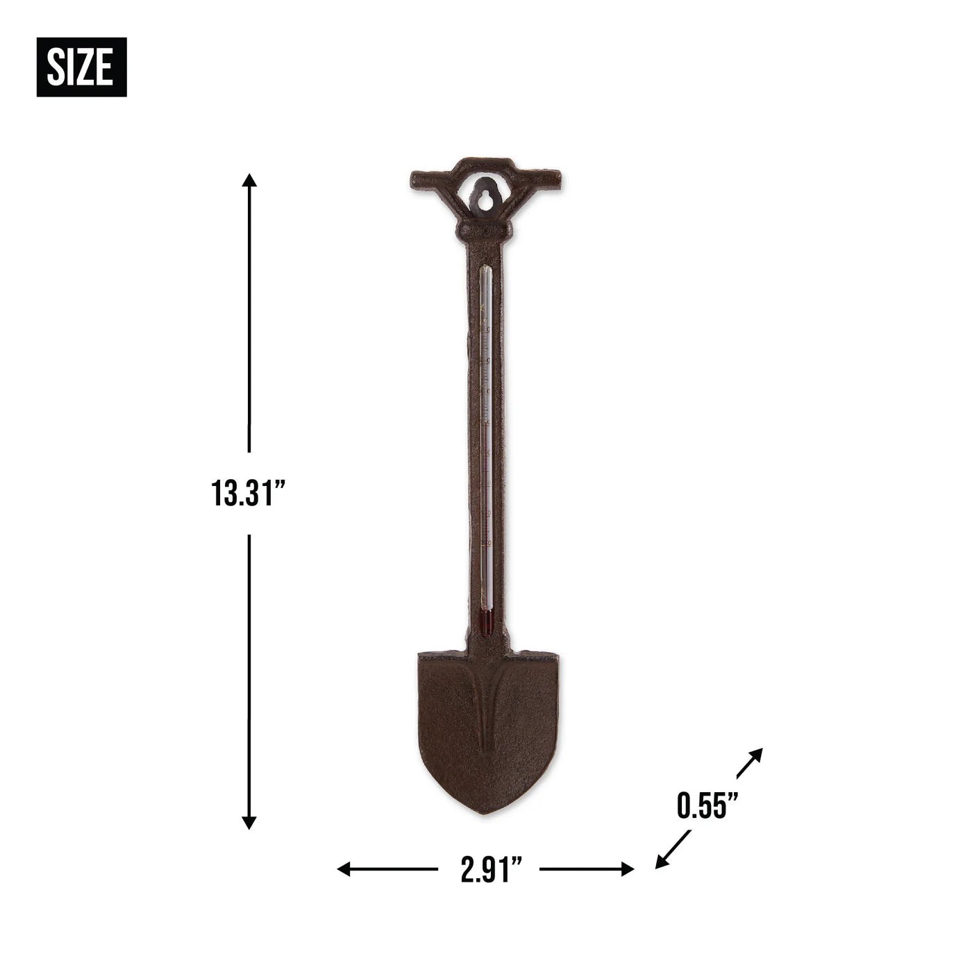 GARDEN SHOVEL CAST IRON THERMOMETER