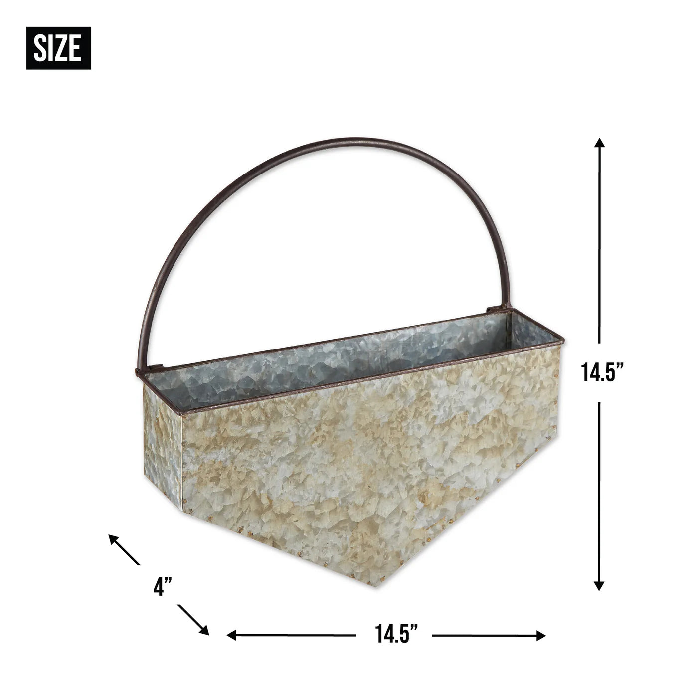 DIAMOND GALVANIZED WALL PLANTER