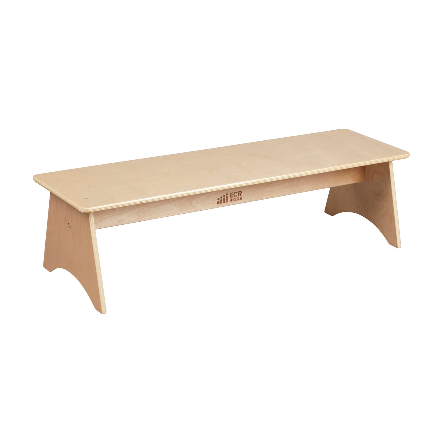 ECR4Kids Wooden Kiddo Classroom Bench, 12in Seat Height, Childrens Furniture, Natural