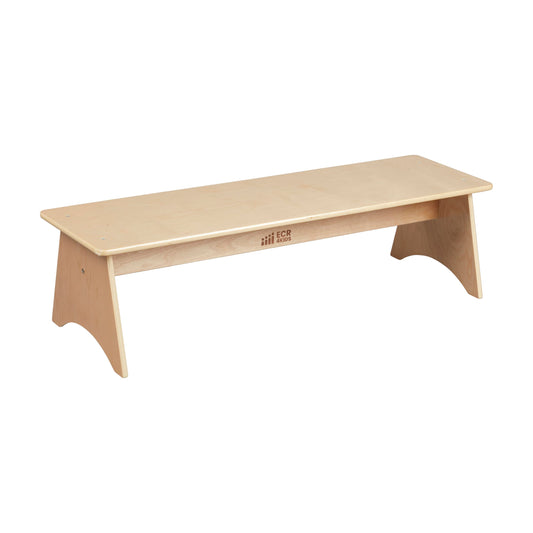 ECR4Kids Wooden Kiddo Classroom Bench, 12in Seat Height, Childrens Furniture, Natural
