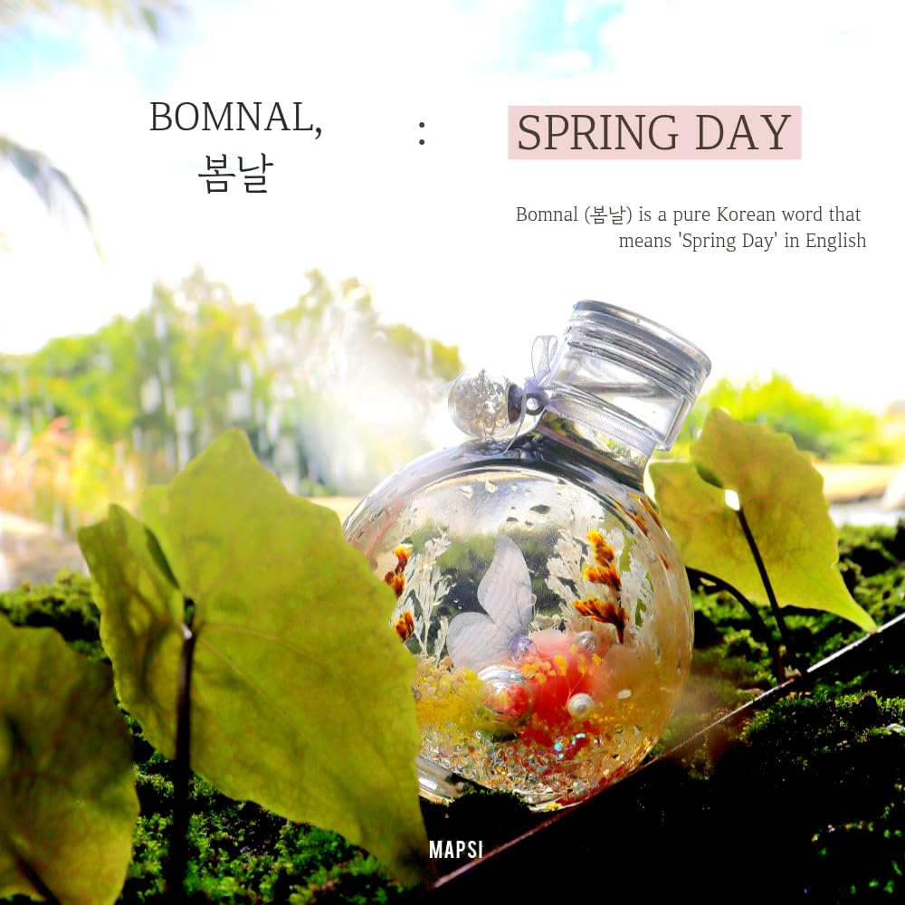 MAPSI Preserved Flowers in Glass Bottle, Handcrafted Floral Decor