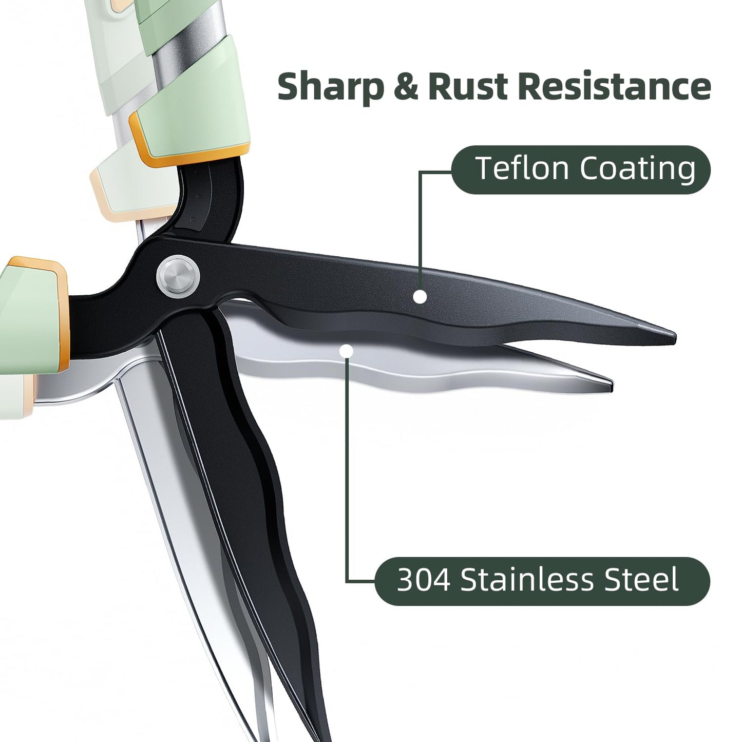 PrunePro® Extendable Hedge Shears (27"-35") Wavy Stainless Steel Blades | Teflon Coated for Smooth Cuts | Lightweight Adjustable Garden Clippers for High Hedges & Bushes