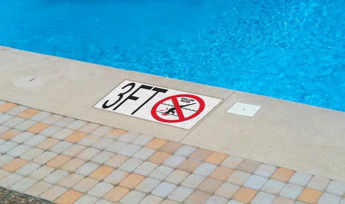4FT Pool Depth Stickers, Anti-Slip Vinyl Markers - 6x6 Inches, Waterproof, Safety Number Signage for Swimming Pool Decks (4ft)