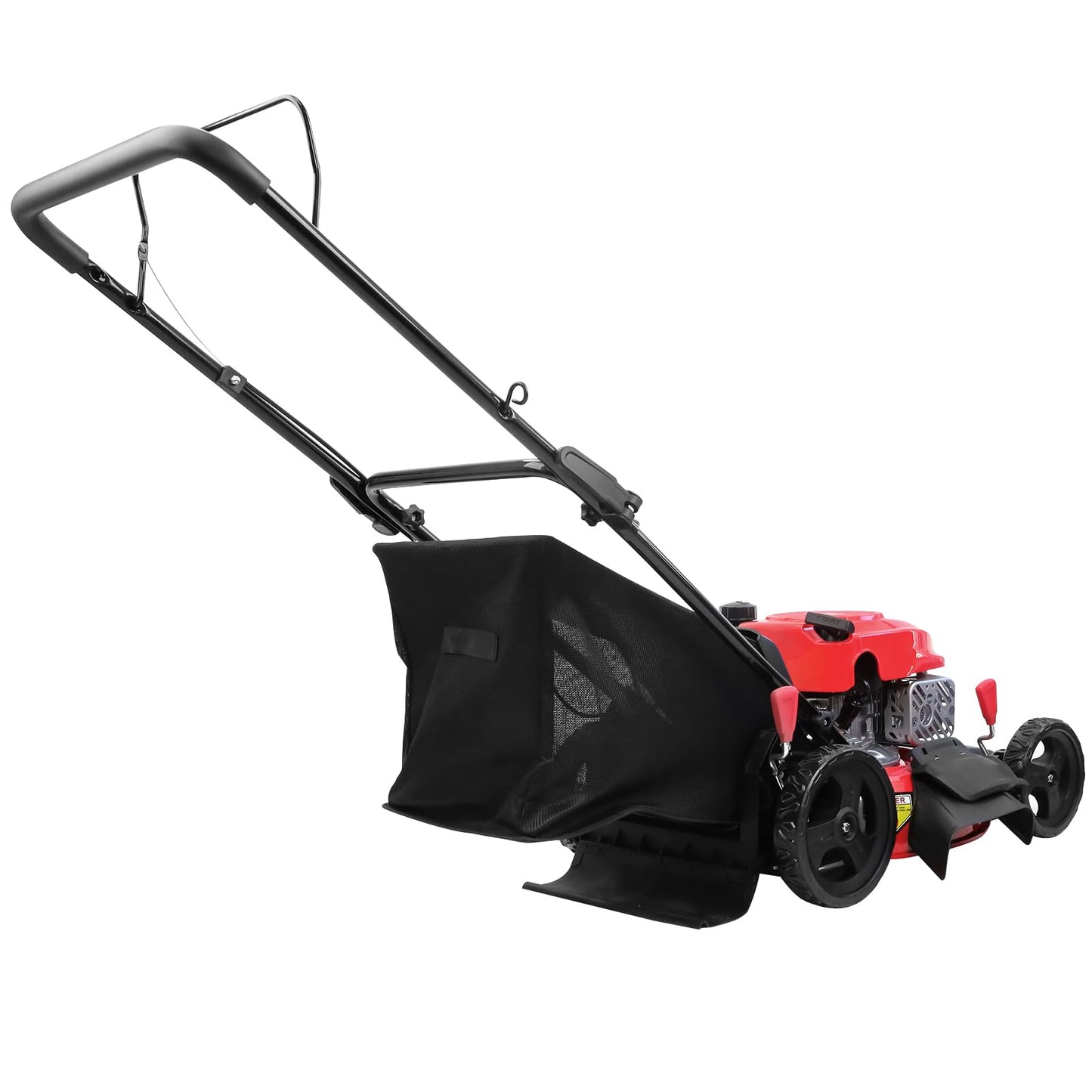 PowerSmart EasyCut 18-Inch Gas Lawn Mower, 144cc 4-Stroke OHV Engine, Push Walk-Behind, 3-in-1 Mulch/Bag/Side Discharge, Steel Deck, 6 Height Adjustment