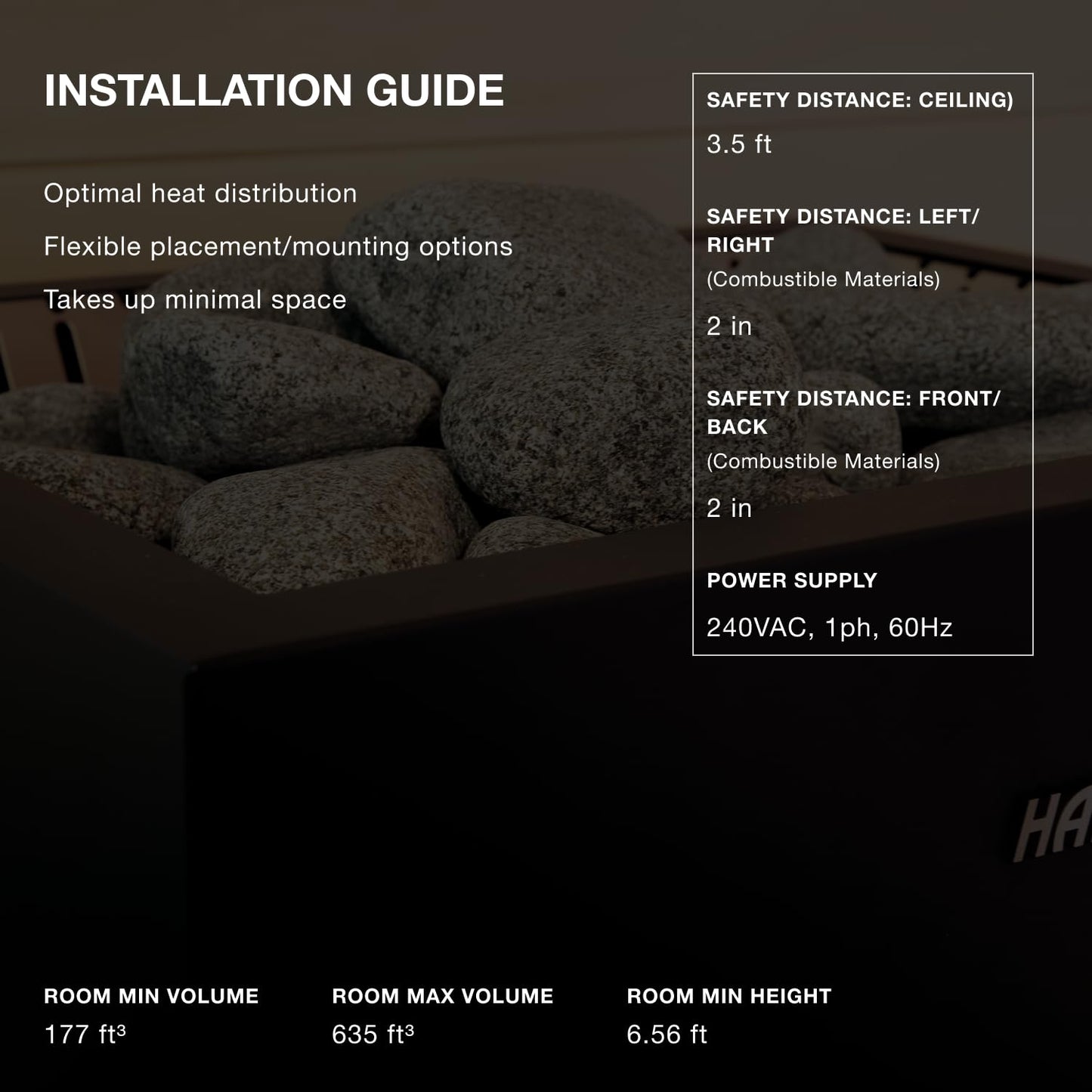 Harvia Virta Combi Sauna Heater, 220v Electric Sauna Heater Stove & Combined Steamer, WiFi Compatible with High Stone Capacity, Abundant Steam & Efficient Air Circulation, Includes Stones (8kW)