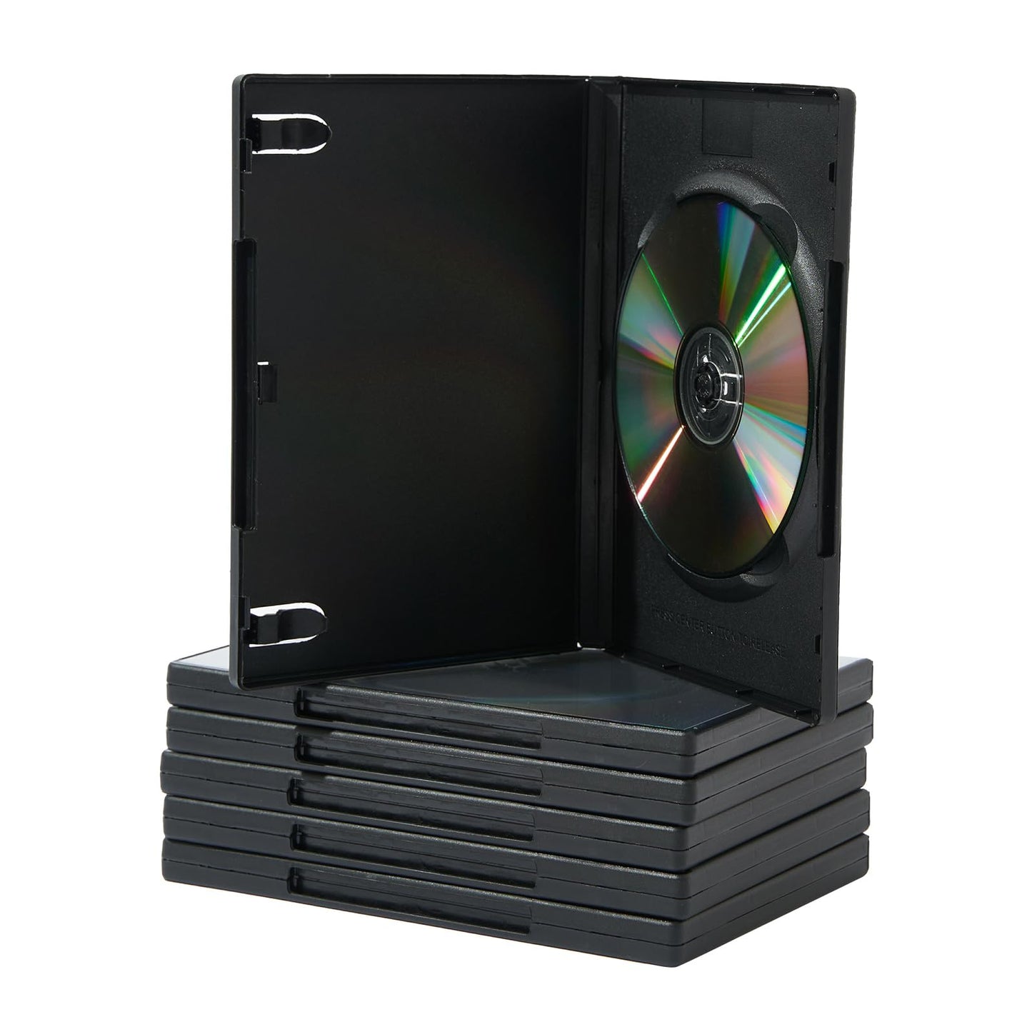 25 Pack Maxtek Standard 14mm Black Signle Disc DVD Cases with Outter Clear Sleeve