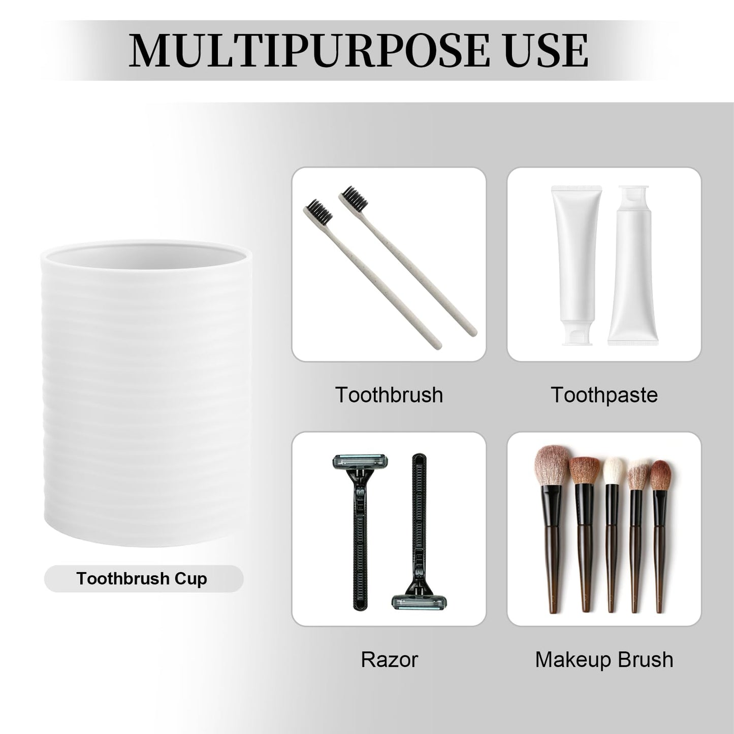 RRM Bathroom Accessory Set, White Bathroom Set for Modern Bathroom Decor