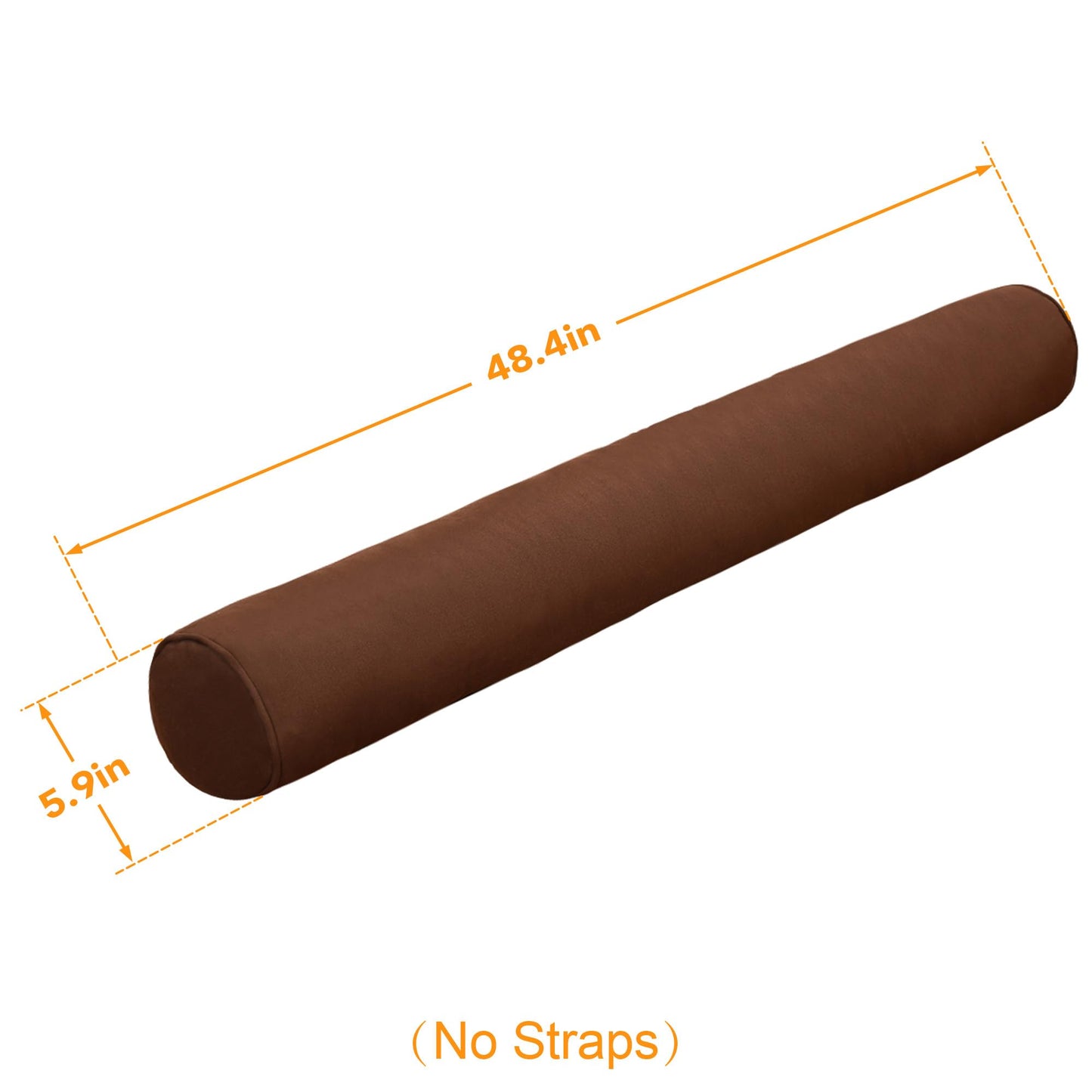 Lazy Daze Hammocks Sunbrella Pillow with Removable Cover-All-Weather Fabric-Water and Fade-Resistant-Outdoor Support Sunbrella Pillow for Hammock and Patio Furniture, 48.4 * 5.9, Brown