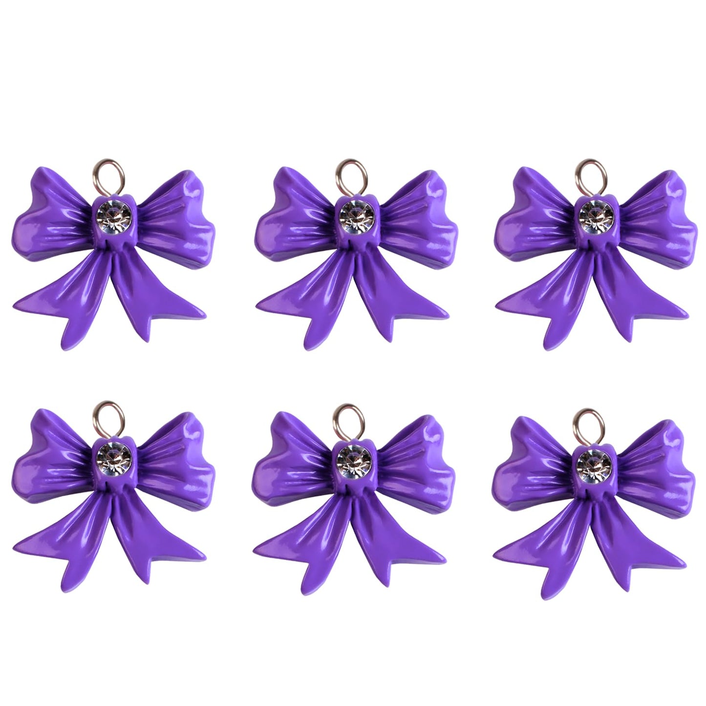 12 Pcs Purple Bow Knot Shower Curtain Hooks, Decorative Stainless Steel Shower Curtain Hooks for Bathroom Shower Rods