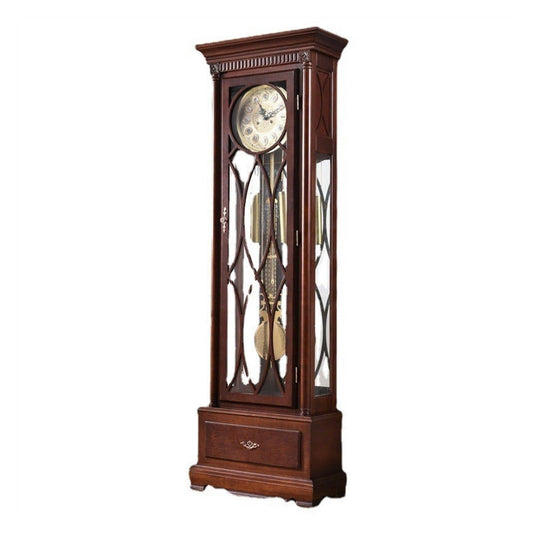 XRXwuf689 Grandfather Clock, Grandfather Floor Clock Grandfather Vertical Home Decor with Illuminated Case & Cable-Driven Chime Movement Home & Office Decor