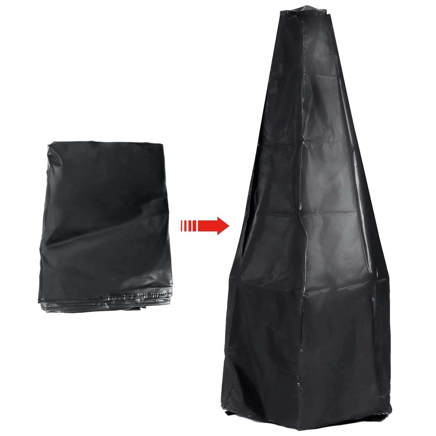 SINGLYFIRE Prairie Fire Outdoor Chiminea Fireplace Deck or Patio Backyard Wooden Fire Pit with Chiminea Cover Rust-Free Iron Black