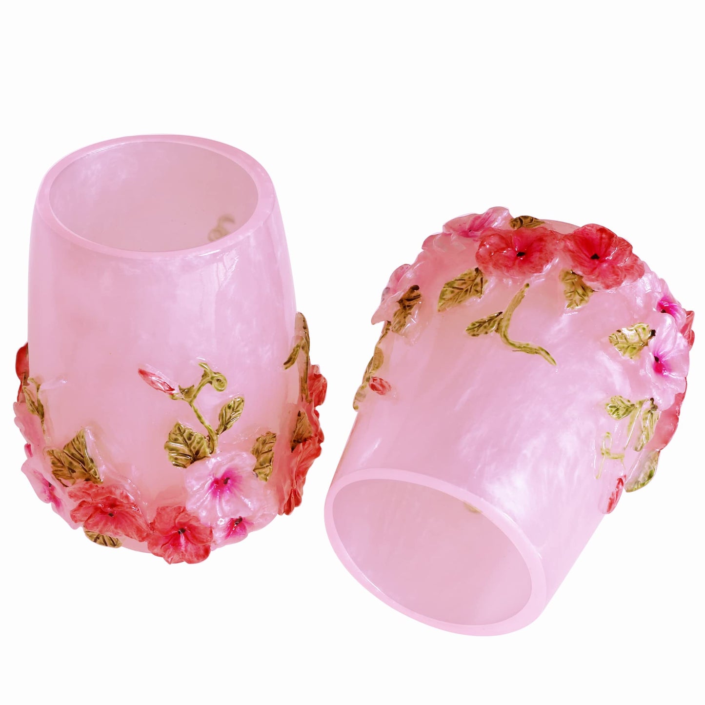 LUANT Vintage Pink Bathroom Accessories, 5Piece Bathroom Accessories Set, Bathroom Set Features, Soap Dispenser, Toothbrush Holder, Tumbler & Soap Dish - Bath Gift Set (Pink)