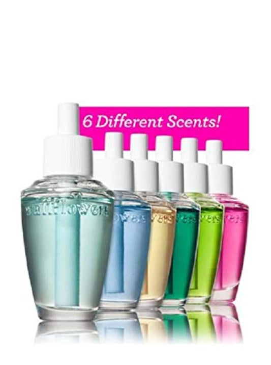 Bath & Body Works 6-Pack Wallflowers Sampler Fragrance Refills, 6 Different Scents, Assorted Colors (Bundle)